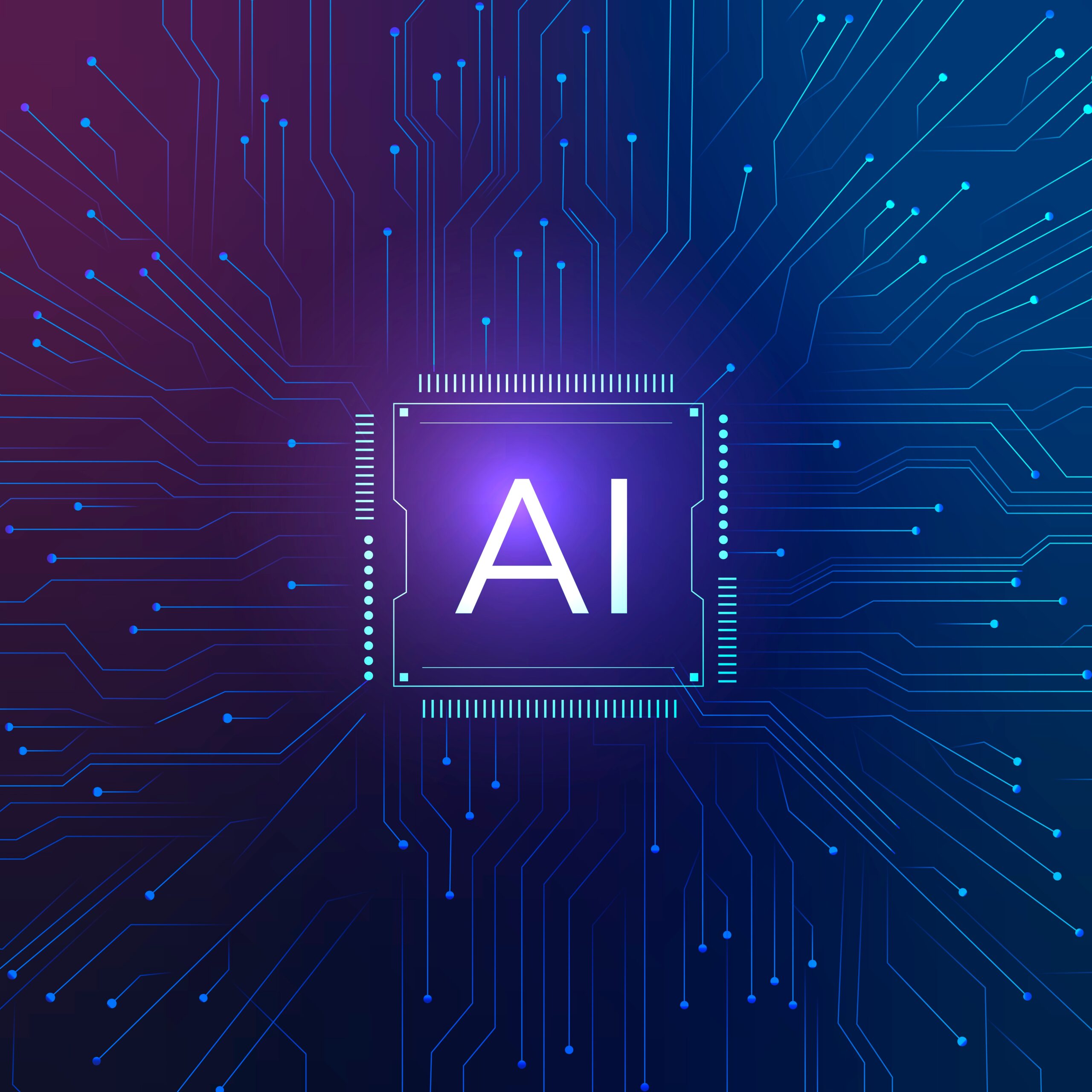 m373batch5-mainboard AI technology microchip background vector digital transformation concept
